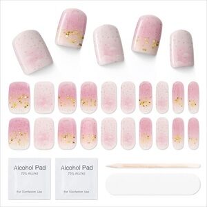 Gel‎ Nail Strips Pink Glitter Ombre Set, 20 Pcs NEW